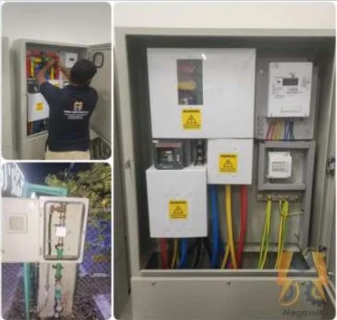 Warehouse incoming panel with main breaker, DEWA meter and earthing in Jebel Ali Free Zone